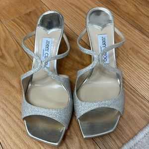NIB JIMMY CHOO Anise Glitter Slide Sandals